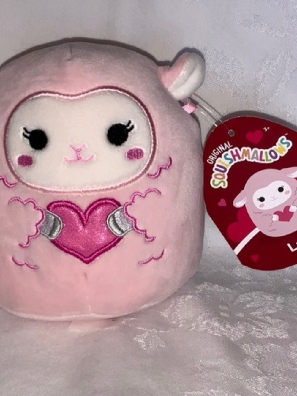 Squishmallows Pink Lala Heart Lamb HTF Plush